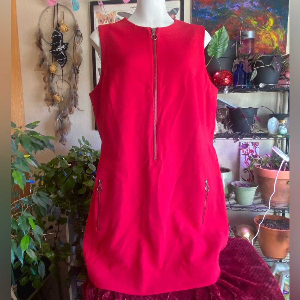Rachel Roy Fall 2016 red sleeveless dress - Size 1X